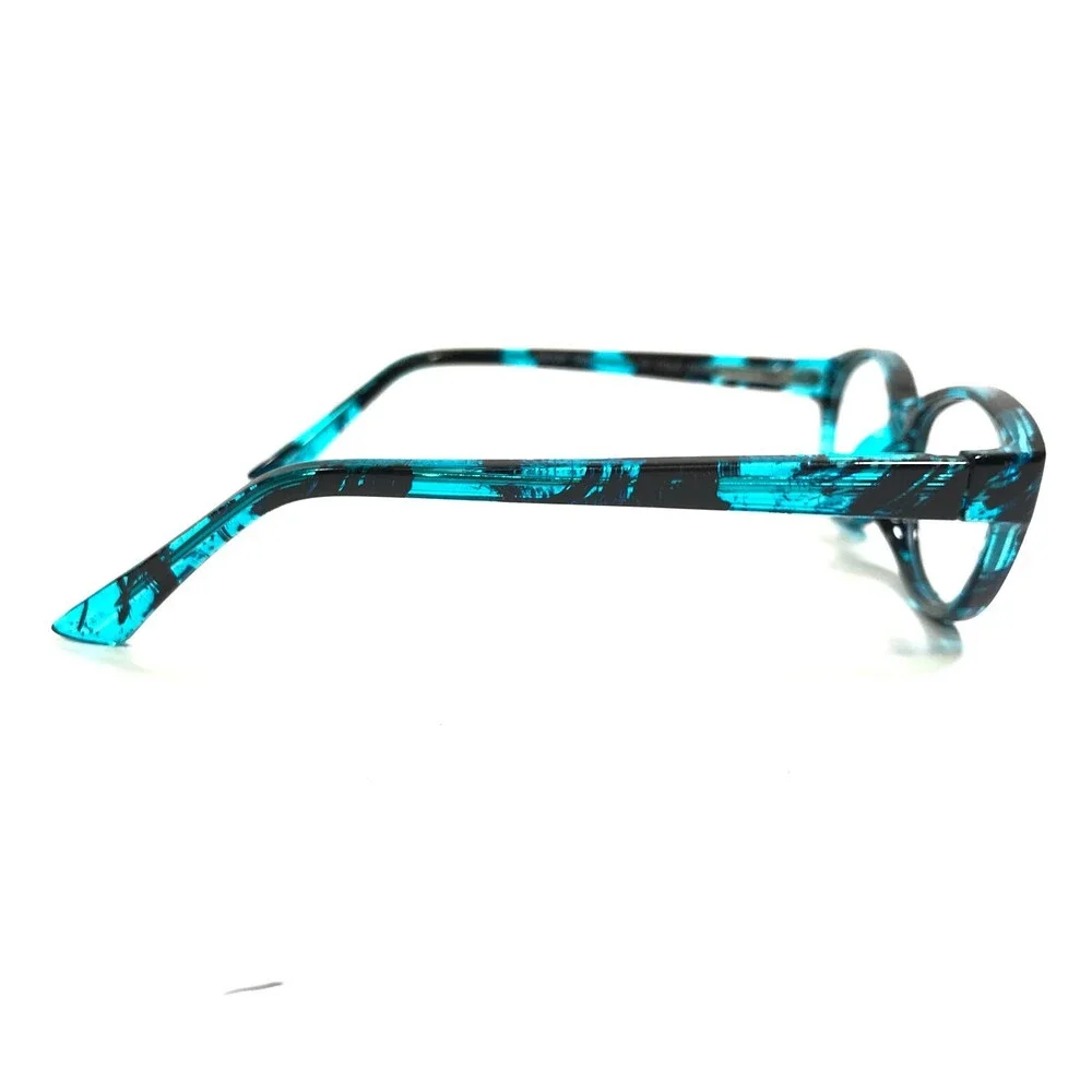 Smart Collection Eyeglasses Frames S2819 C1 TURQUOISE Black Blue Oval 52-16-140